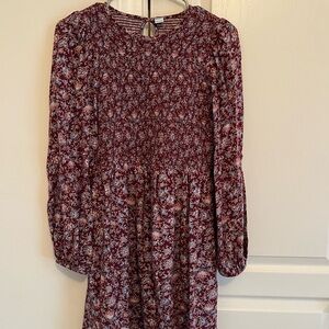 Old Navy Burgundy and Blue Floral Dress